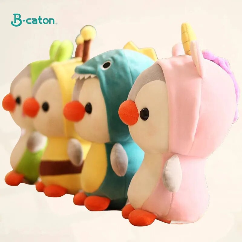 Cute Plush Toy Penguin Transforms into Dinosaur, Frog, Unicorn, and Bee – A Fun Stuffed Doll Cartoon Animal Ideal for Kids' Birthday and Christmas Gifts ShopOnlyDeal