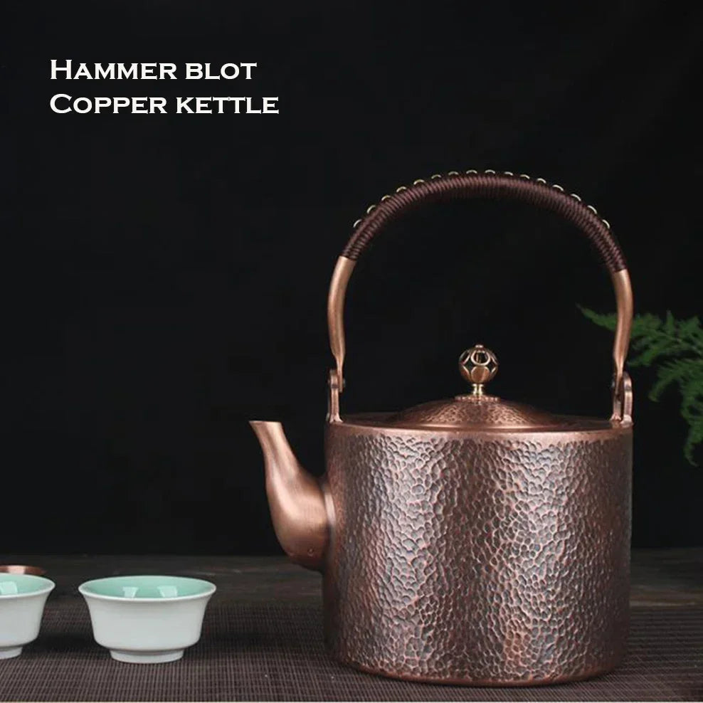 Antique Copper Kettle Handmade Hammer Pattern | Thickened Red Copper Teapot for Health Tea Set Crafts | Uncoated Durable Teapot for Elegant Brewing Alo Trendy ShopOnlyDeal