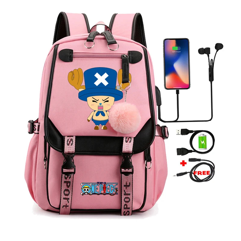 Anime One Piece Nezuko Kawaii Cartoon School Bag for Adults | Large Capacity Backpack Bags Manga To Travel Daily Girls Bookbags ShopOnlyDeal