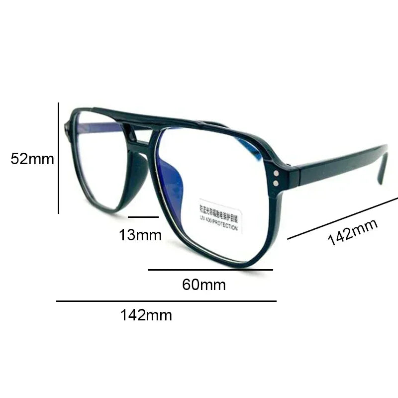 Fashion Square Double Beam Women Glasses Frame Clear Anti-Blu-Ray Eyewear Retro Men Optical Frame Computer Protection Goggles ShopOnlyDeal