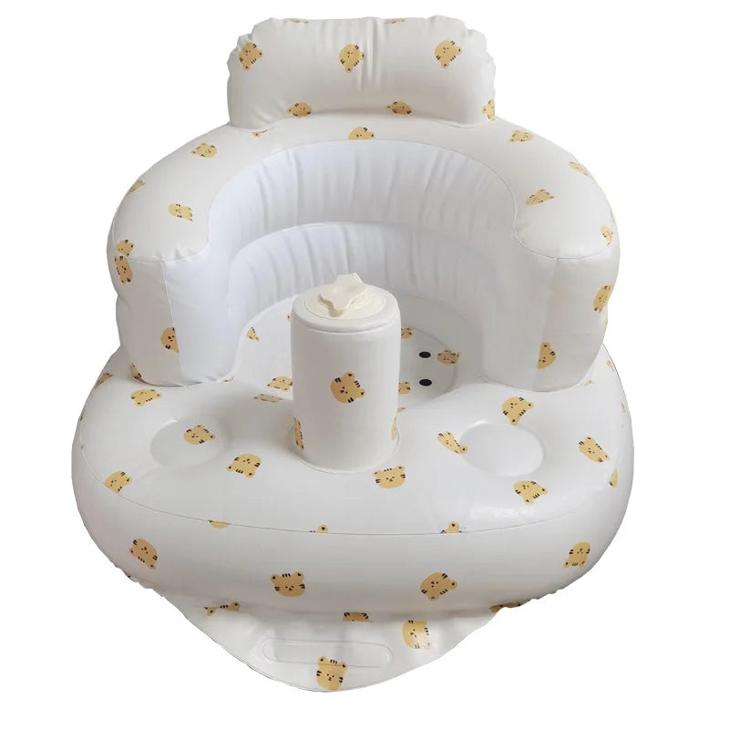 Infant Shining Baby Inflatable Sofa Children Puff Portable Bath Chairs PVC Multifunctional Seat Practice Sitting Bath Stool ShopOnlyDeal