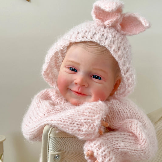 NPK 19inch Sebastia Reborn Baby Doll Already Painted Finished Awake Newborn Baby Size 3D Skin Visible Veins Collectible Art Doll ShopOnlyDeal