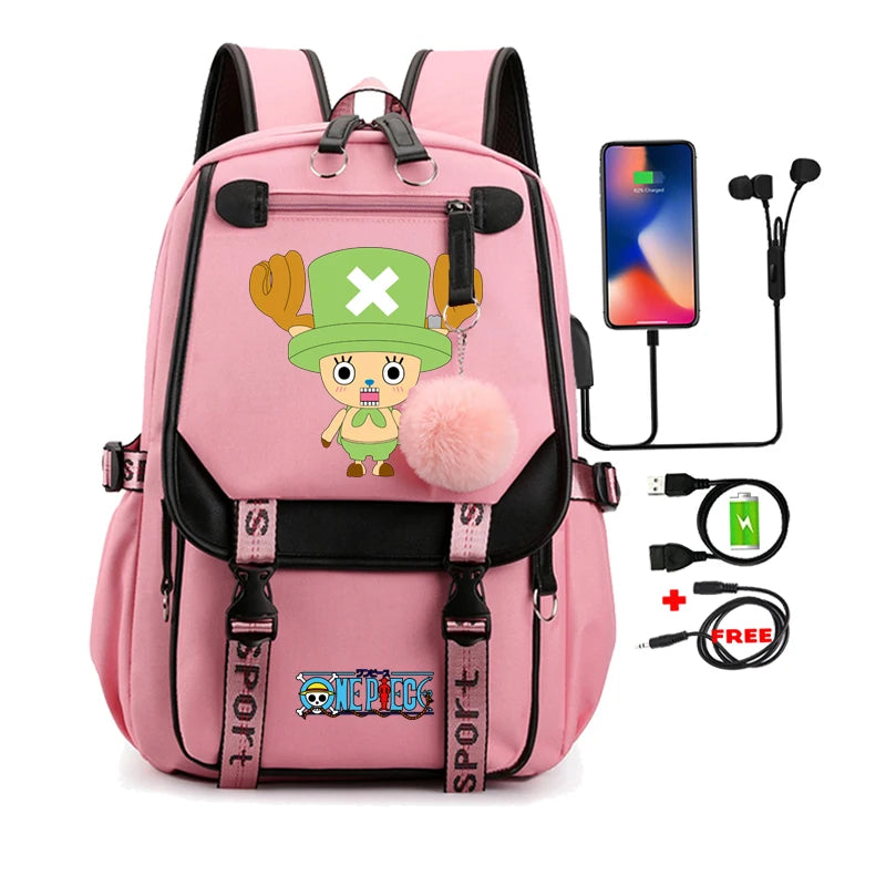 Anime One Piece Nezuko Kawaii Cartoon School Bag for Adults | Large Capacity Backpack Bags Manga To Travel Daily Girls Bookbags ShopOnlyDeal