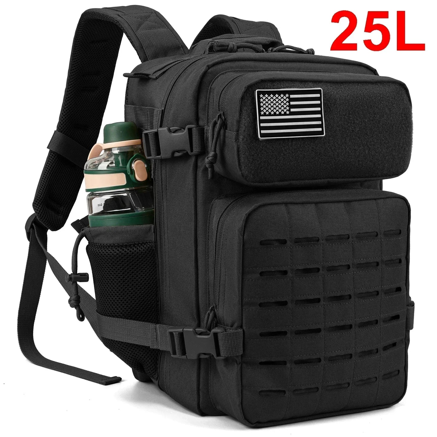 25L/45L Military Tactical Backpack for Women/men Army Laser Cut Molle Daypack School Bag Gym Rucksack with Dual Cup Holder ShopOnlyDeal