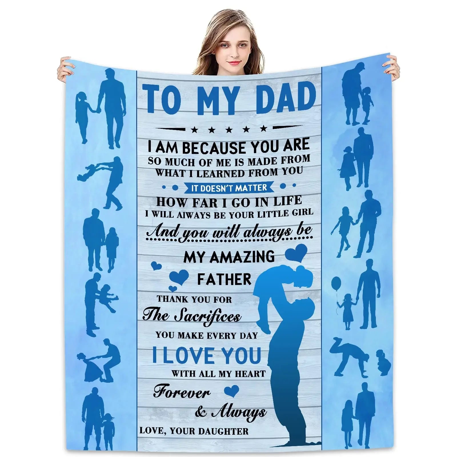 Dad Blanket | The Best Dad Throw Blanket | Soft and Warm Gift for Father, Daddy, Papa, Pappy, Grandpa | Perfect for Father’s Day, Birthday, Christmas ShopOnlyDeal