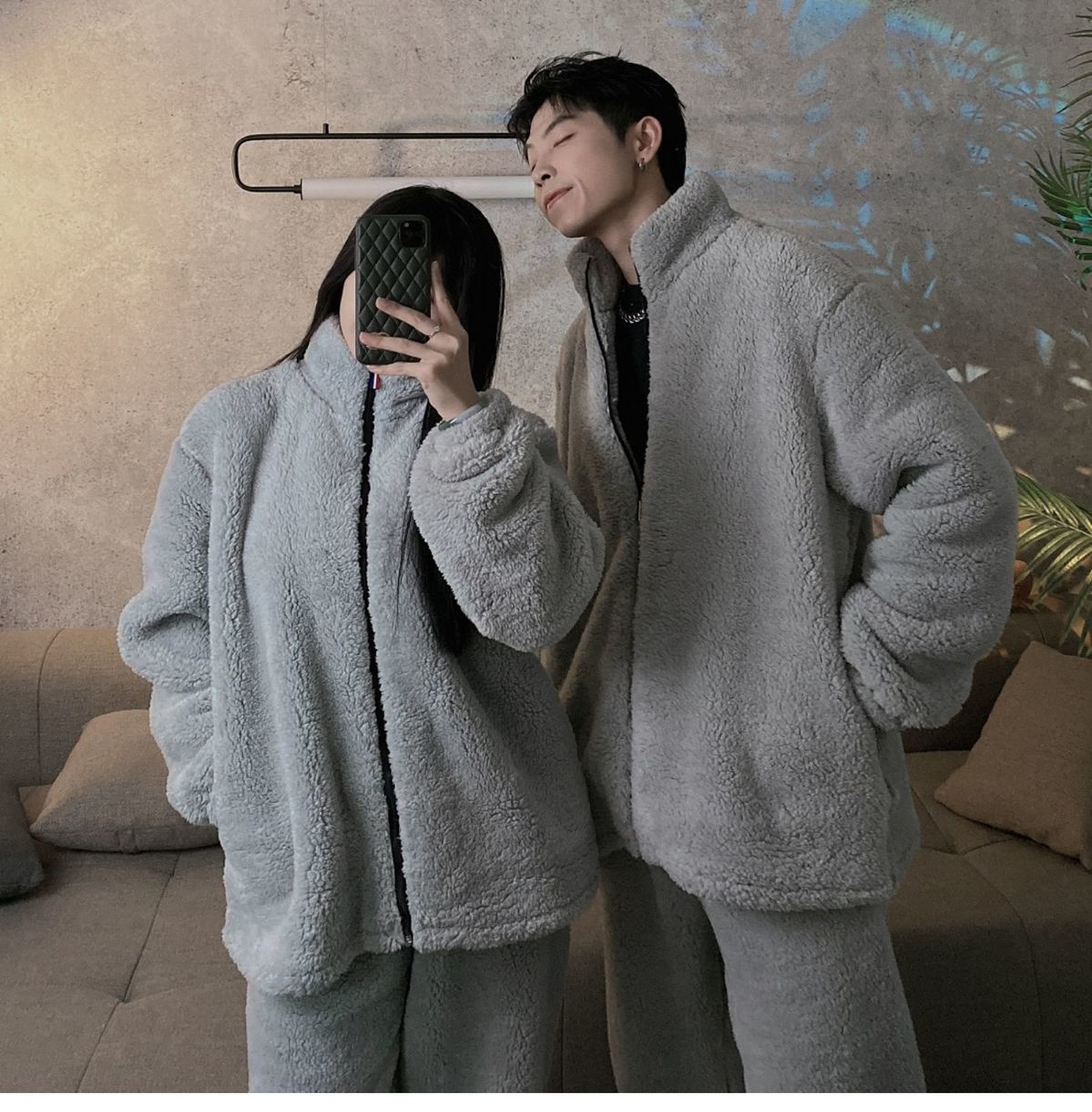 Winter Pajamas Women Coral Fleece Homewear Suit Couple Long Pijama Men Thickened Velvet Warm Soft Comfortable Pajamas Set ShopOnlyDeal