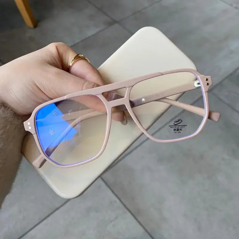 Fashion Anti-blue Light Glasses TR90 Men Women Transparent Computer Glasses Frame Retro Myopia Glasses Square Eyeglasses ShopOnlyDeal