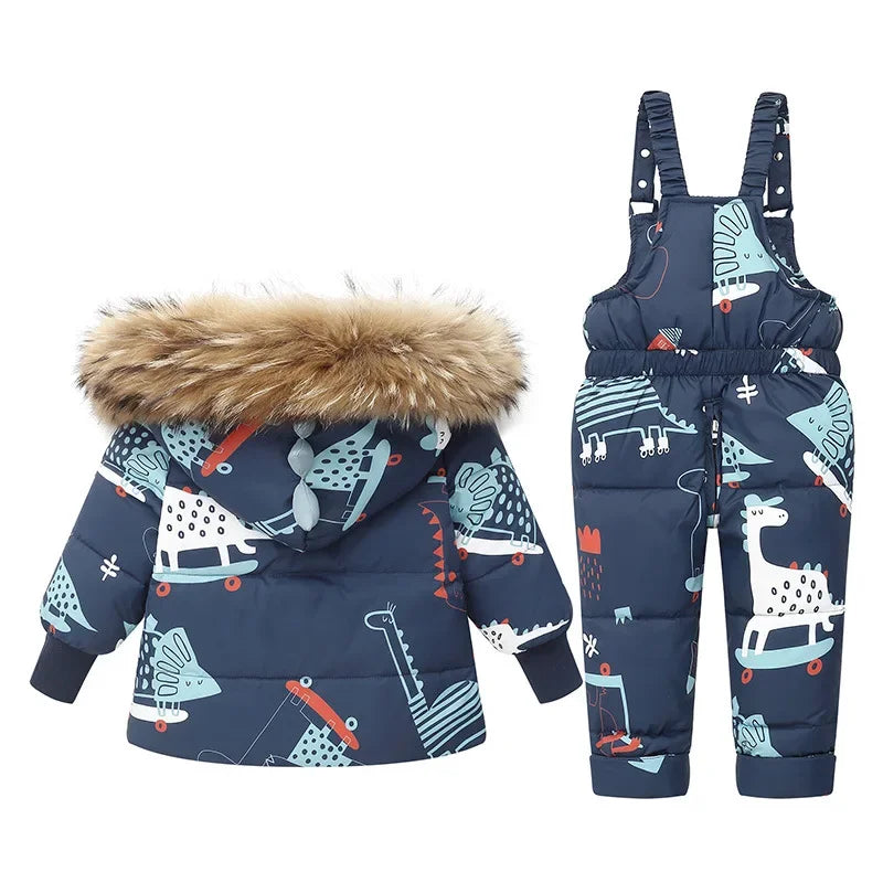 Children Clothing Set Hooded Parka Boy Baby Overalls toddler Girl Clothes Winter Warm Down Jacket Kids dinosaur Coat Snowsuit ShopOnlyDeal