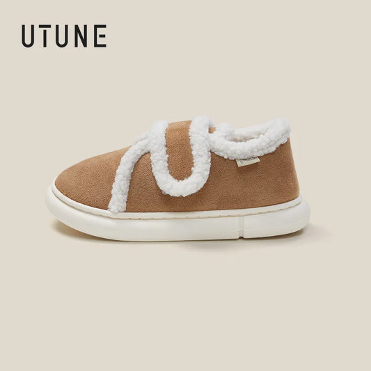 UTUNE winter cotton shoes for moms easy-to-clean material insulated design buckle closure anti-slip sole thick plush interior ShopOnlyDeal