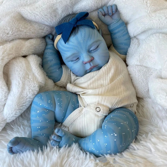 NPK peaches Avatar-19inch Cloth Newborn Baby Doll Ward Reborn Baby Size Real Picture Handmade 3D Skin Rooted Hair Visible Veins ShopOnlyDeal