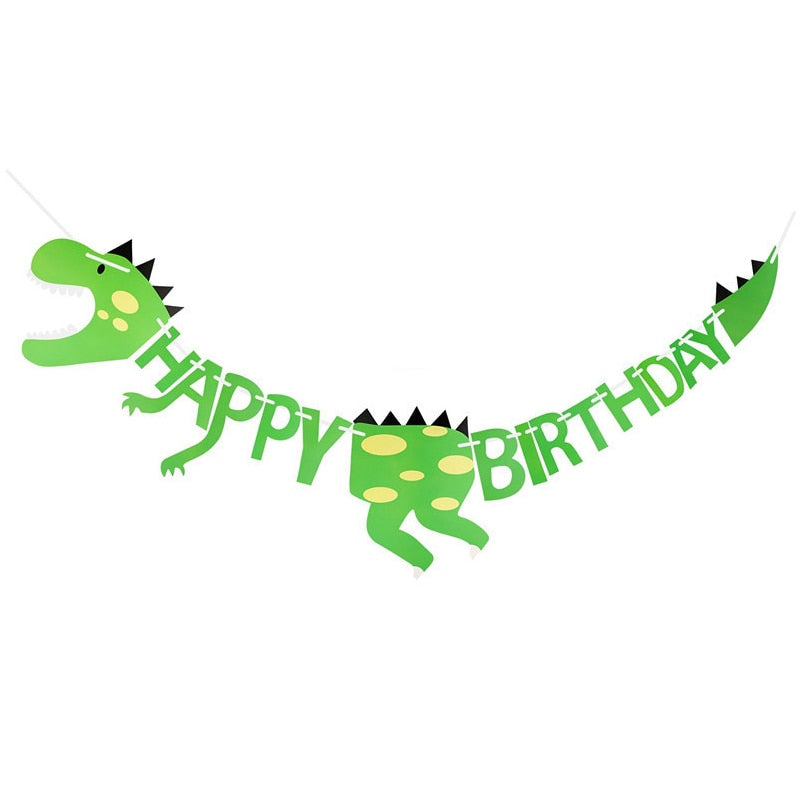 Dinosaur Happy Birthday Garland Banner Roar Dino Party Balloons Jungle Animal Safari 1st Kids Birthday Party Decoration Supplies ShopOnlyDeal