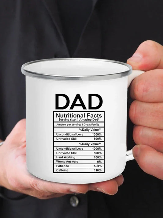 Dad Nutritional Facts Coffee Mug Enamel Cup for Papa Daddy Stepdad Father’s Day Gift Best Dad Ever Cups Dad Gifts From Kids ShopOnlyDeal