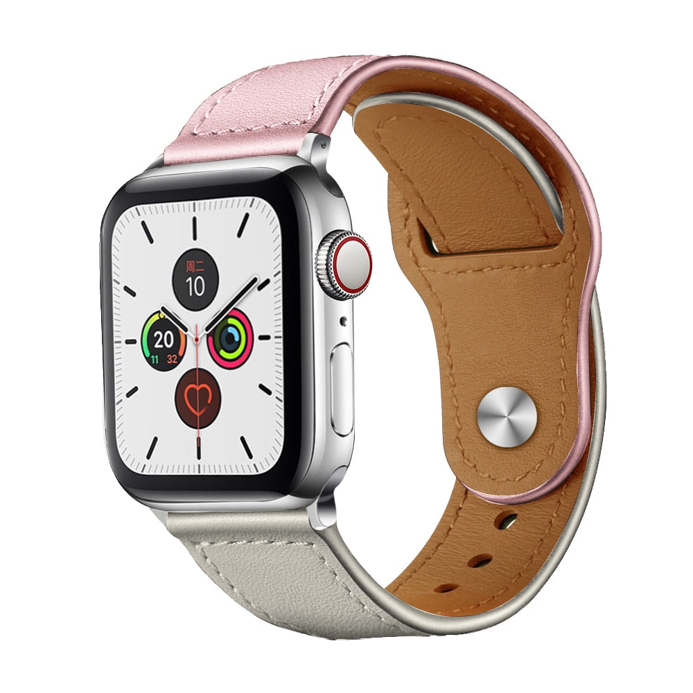 Business Real Leather Strap For Apple Watch Band 44mm 40mm 41mm 45mm 42mm 38mm 49mm Wrist Bracelet iWatch Series 8 se 7 6 5 4 3 ShopOnlyDeal