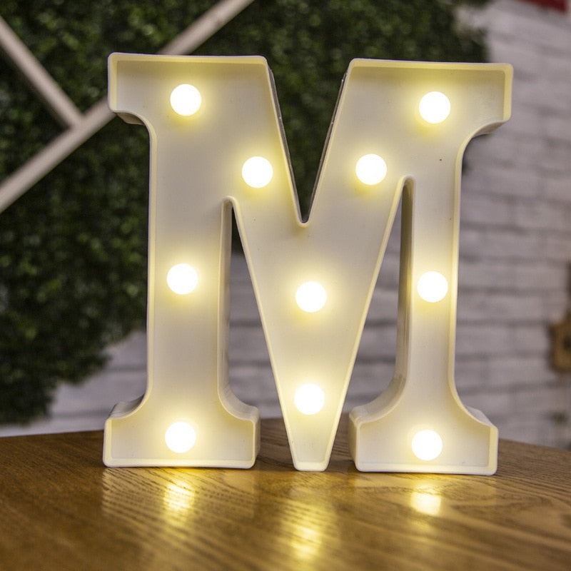 Decorative Letters Alphabet Letter LED Lights Luminous Number Lamp Decoration Battery Night Light Party Baby Bedroom Decoration ShopOnlyDeal