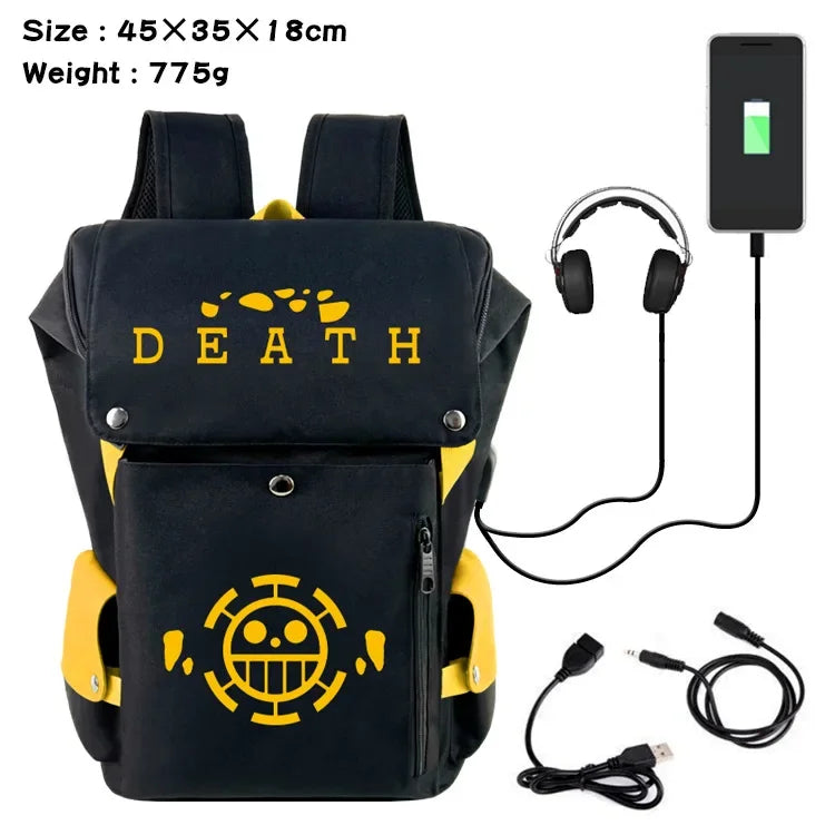 One Piece Peripheral Student Backpack | USB Charging Printing Casual Computer Bag Travel Bucket Bag Children's Gifts ShopOnlyDeal