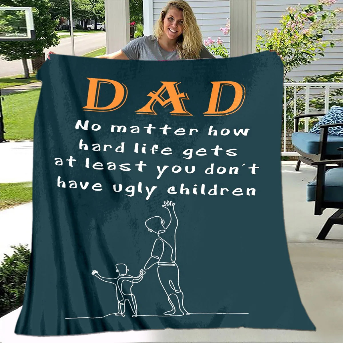 To My Father Dad Letter Gift Series Blanket,Soft Throw Blanket for Home Bedroom Bed Sofa Picnic Travel Office Cover Blanket Kids ShopOnlyDeal