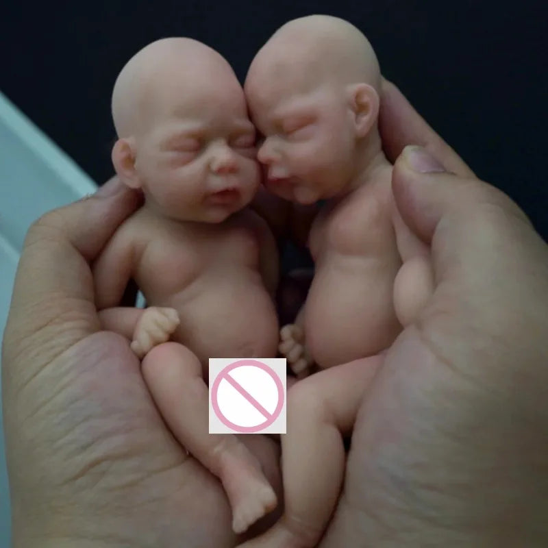 6" Micro Preemie Full Body Silicone Baby Twins  Lifelike Mini Reborn Doll Surprice Children Anti-Stress ShopOnlyDeal