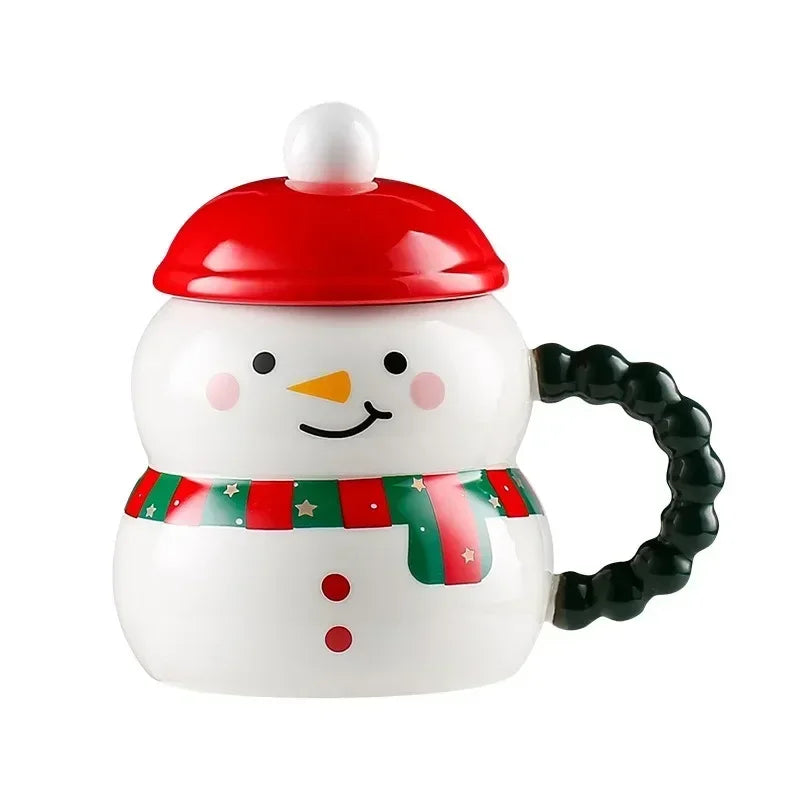 Christmas Ceramic Cup Large Capacity Mug with Cover Spoon Santa Claus Gift Cup Creative Xmas Gift Office Home Milk Coffee Cup ShopOnlyDeal