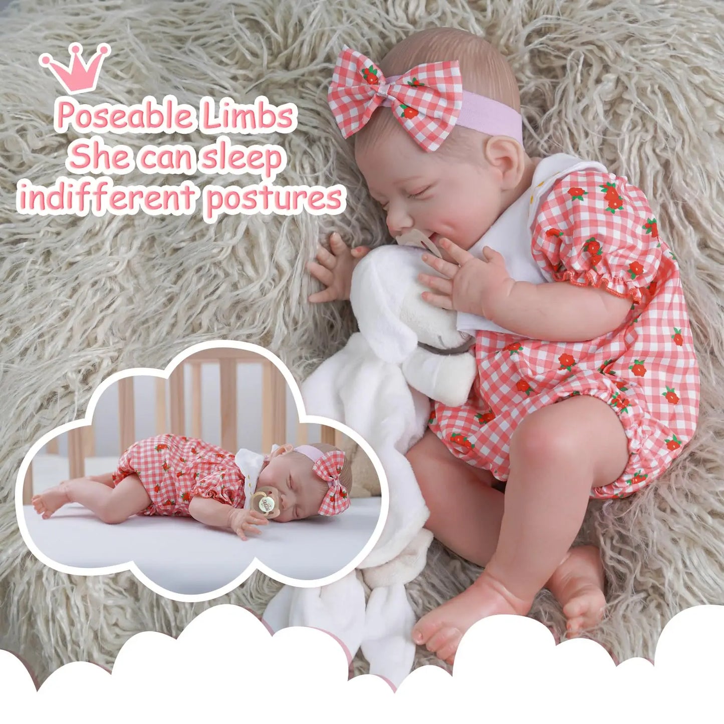 BABESIDE Lifelike Reborn Baby Dolls - 20-Inch Sweet Smile Real Life Realistic-Newborn Baby Dolls Soft Body Sleeping Baby Girl Ba ShopOnlyDeal