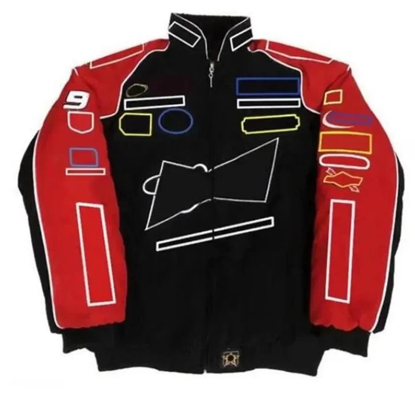 F1 Racing Car Fans Cotton Jacket | American Style Embroidered Motorcycle Riding Jacket for Autumn and Winter ShopOnlyDeal