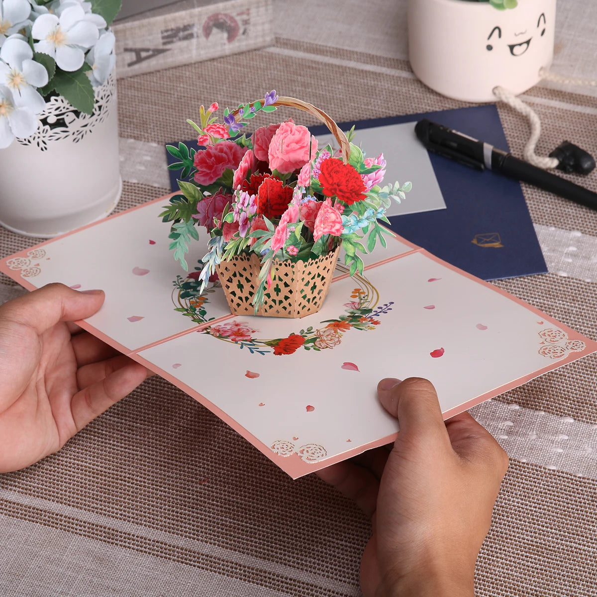 3D Mothers Day Pop Up Card Thanksgiving Birthday Anniversary Gift 3D Carnations Greeting Cards for Mom Wife ShopOnlyDeal