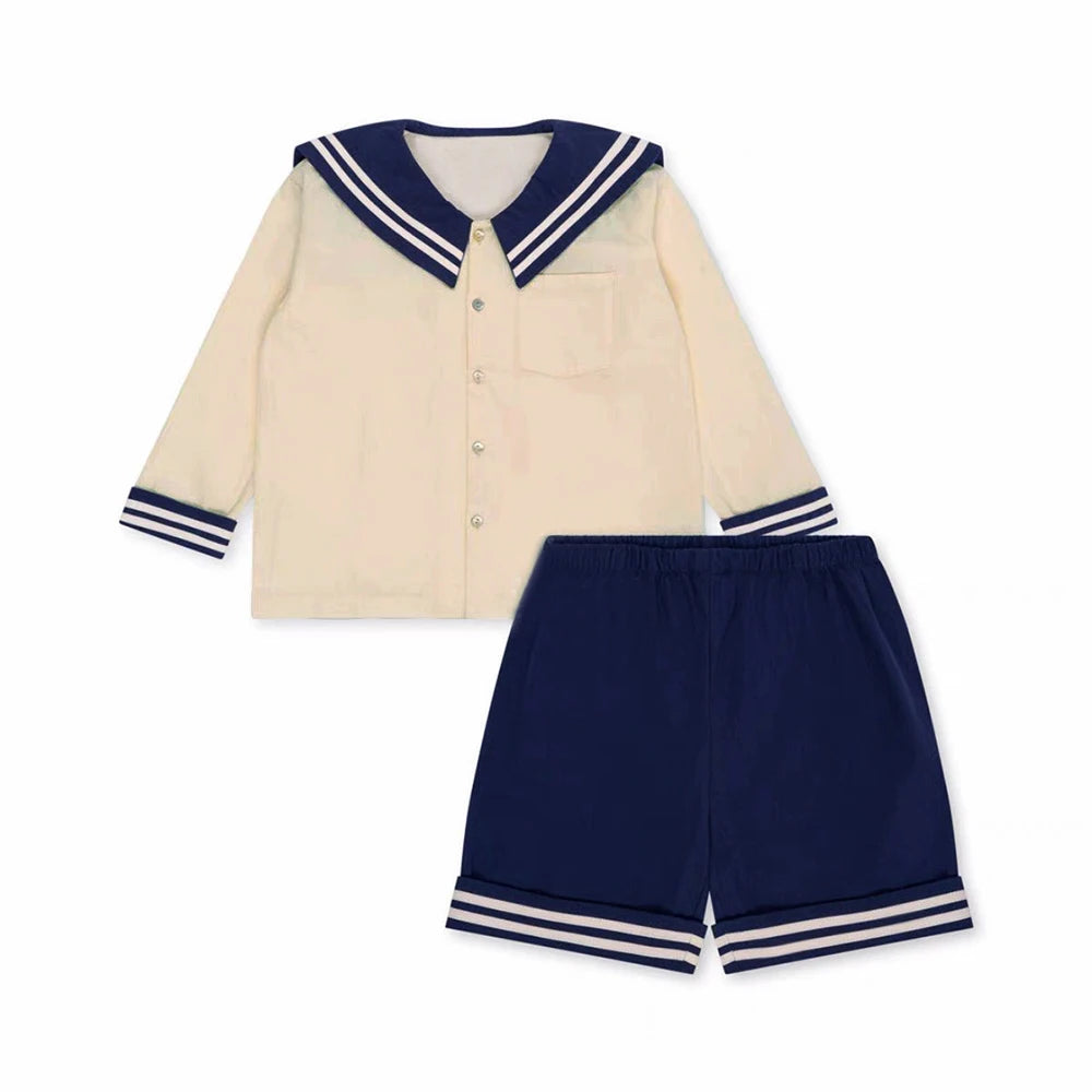 Baby Boy Girl Clothes Sets Sailor Collar Soft Cotton Fashion Baby Navy Uniform Baby Costume ShopOnlyDeal