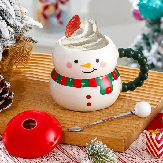 Christmas Ceramic Cup Large Capacity Mug with Cover Spoon Santa Claus Gift Cup Creative Xmas Gift Office Home Milk Coffee Cup ShopOnlyDeal