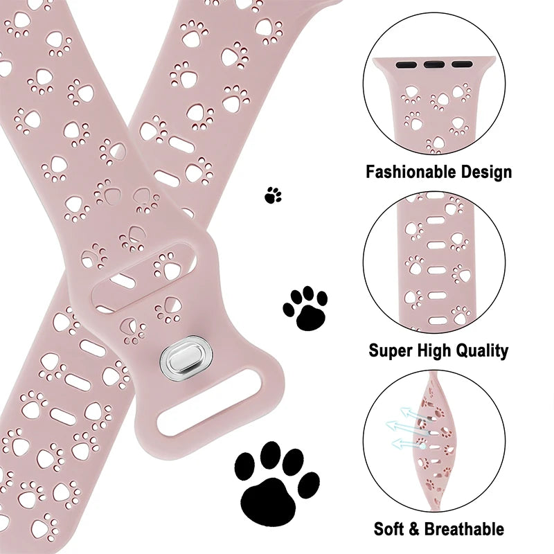 Leopard Engraved Strap for Apple Watch Band | Silicone Band for iWatch Series 7 SE 3 6 8 Ultra | 44mm, 40mm, 45mm, 49mm, 41mm, 38mm, 42mm Bracelet ShopOnlyDeal