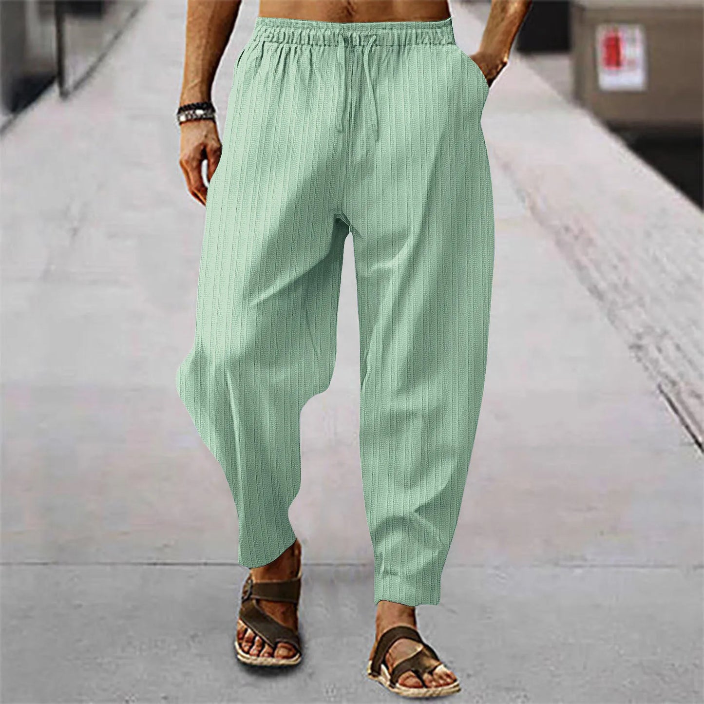 Fashion Spring Autumn Men's Stripe Pants | 15 Colors | Solid Color Casual Streetwear | Sizes S-3XL ShopOnlyDeal