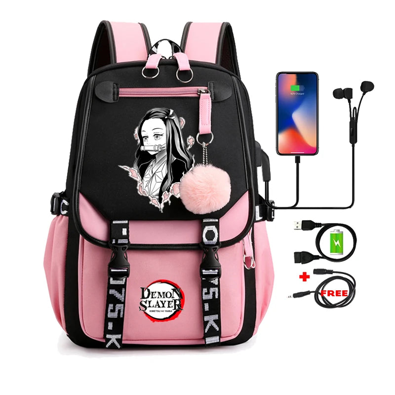 Anime Adults Large Capacity Backpack Bags Demon Slayer Nezuko Kawaii Cartoon School Bag forManga To Travel Daily Girls Bookbags ShopOnlyDeal