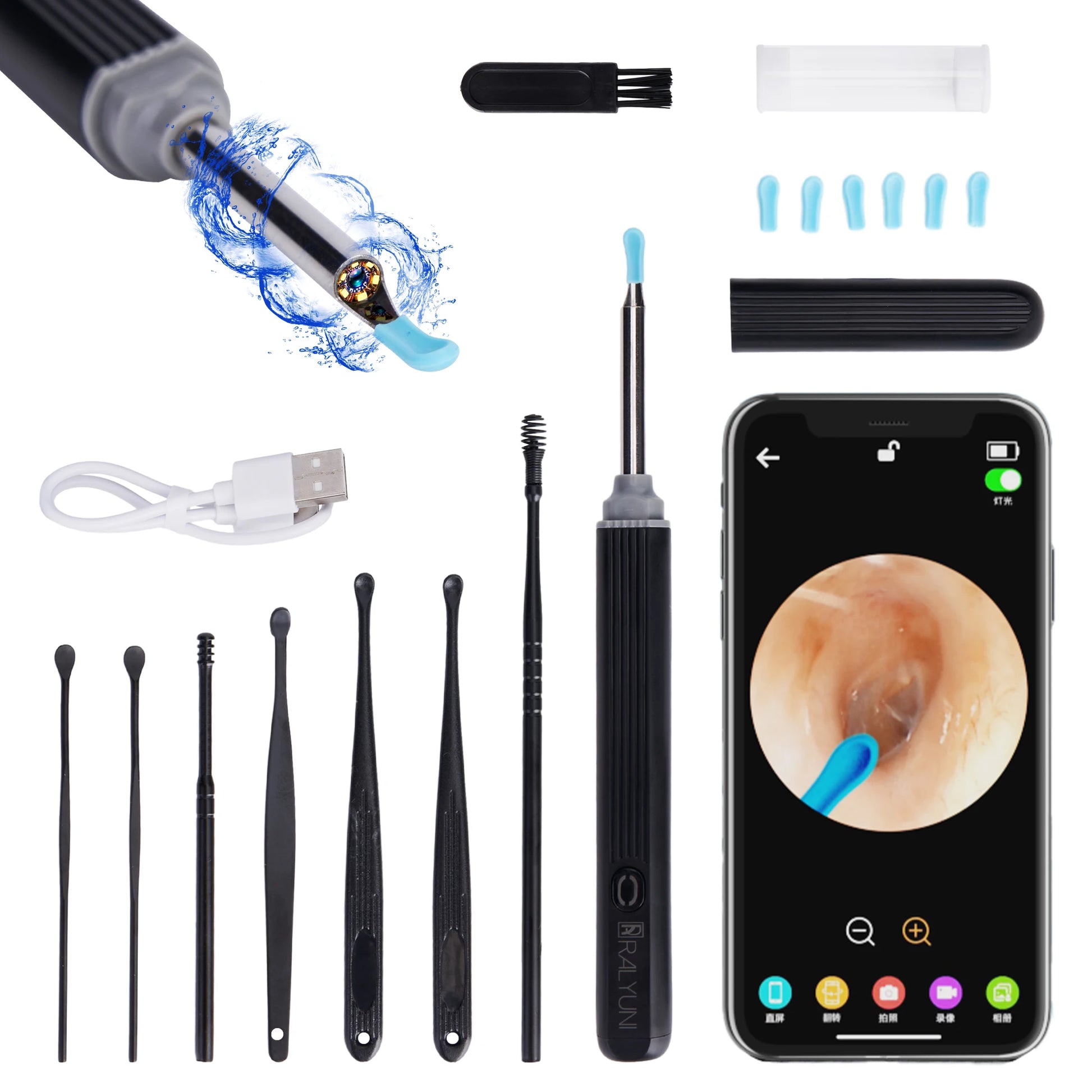 Ear Wax Removal Tool with Camera -Earwax Remover with 8 Pcs Ear Set Earwax Removal Kit with Light Ear Cleaner iOS &Android ShopOnlyDeal