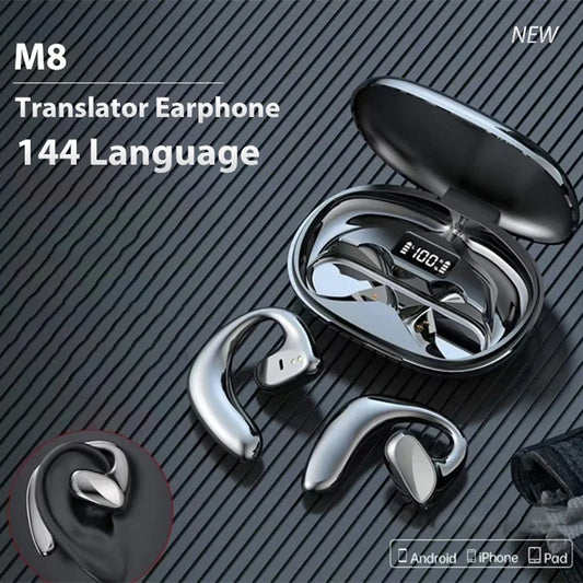 M8 Translator Earbuds 144 Language Translator Device Two Way Real Time Translation 97% High Accuracy Support Music Calling ShopOnlyDeal