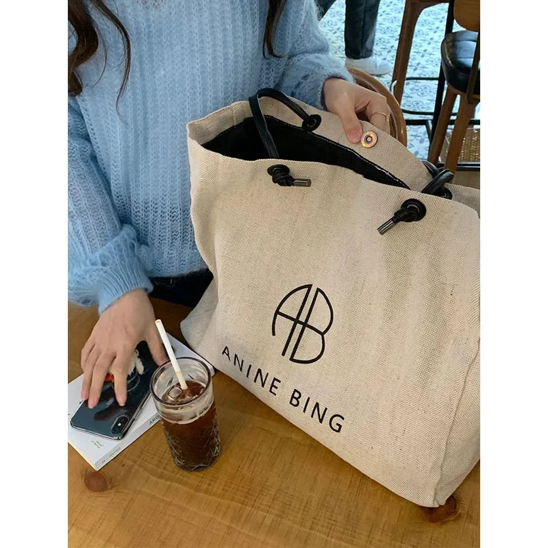 Cotton Linen Handbag Women's Bags Spring Summer 2023 Female Bag Luxury Canvas Tote Ladies Hand Shoulder Large Capacity Designer ShopOnlyDeal