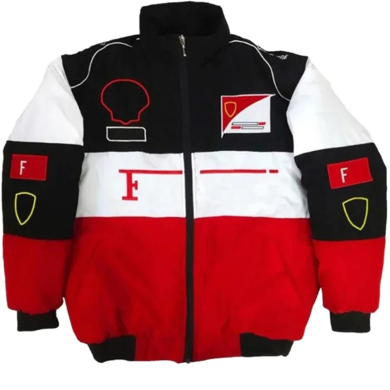 F1 Racing Car Fans Cotton Jacket | American Style Embroidered Motorcycle Riding Jacket for Autumn and Winter ShopOnlyDeal