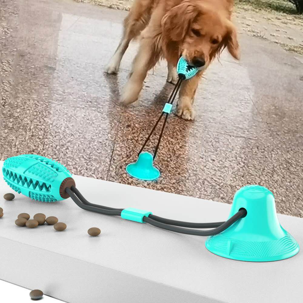 Pet Dog Toys Double Suction Cup Tug Chew Toy Dogs Push Ball Pet Tooth Cleaning Dog Toothbrush for Puppy Large Dog Molar Bite Toy ShopOnlyDeal