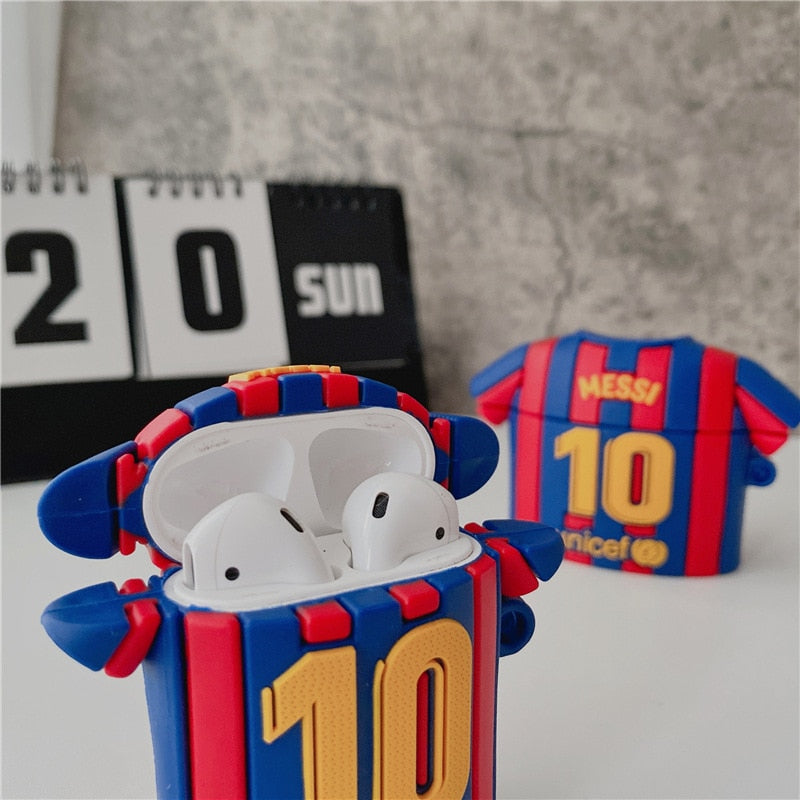 Messi Airpod Case Gift For Boys Individual NO.10 Messi Football Clothes Bluetooth Headset Cover for Airpods 1 2 Pro Silicone Airpods Case ShopOnlyDeal