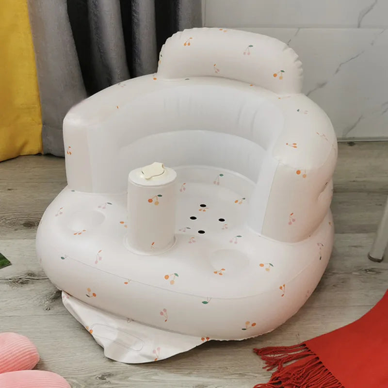 Infant Shining Baby Inflatable Sofa Children Puff Portable Bath Chairs PVC Multifunctional Seat Practice Sitting Bath Stool ShopOnlyDeal