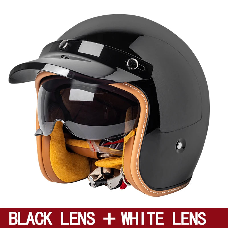 2024 Motorcycle Helmet for Women | Electric Car Helmet with Lens | 3/4 Half Helmet for Riding and Commuting | Men and Women All Seasons ShopOnlyDeal