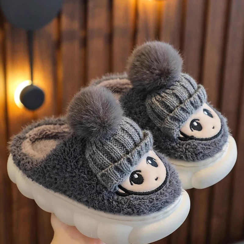 Children's cotton slippers women's autumn and winter home warmth boys' fur slippers cartoon cute anti slip girls' cotton sli ShopOnlyDeal