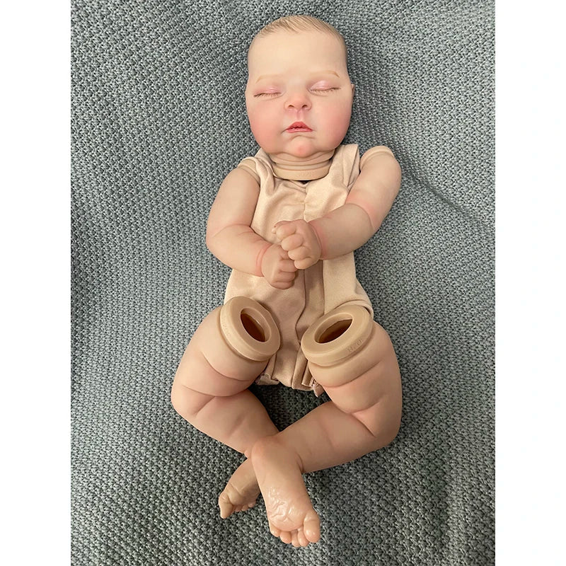 21inches Bebe Peaches Reborn Doll Kit Already Painted Visible Veins Doll Parts with Cloth Body Painted Hair and Eyelashes ShopOnlyDeal