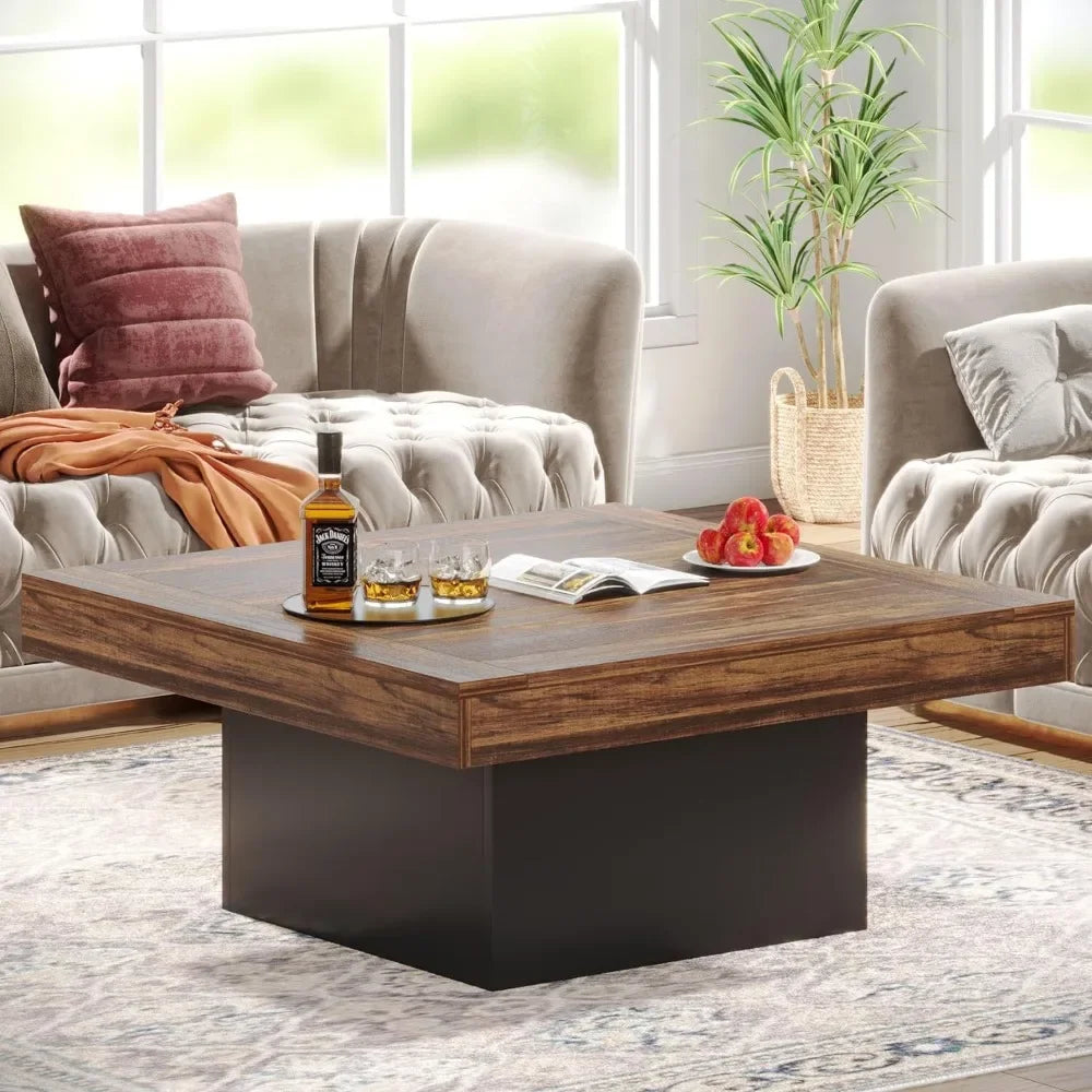 LED Coffee Table, Engineered Wood Low Coffee Table for Living Room, Café Tables ShopOnlyDeal