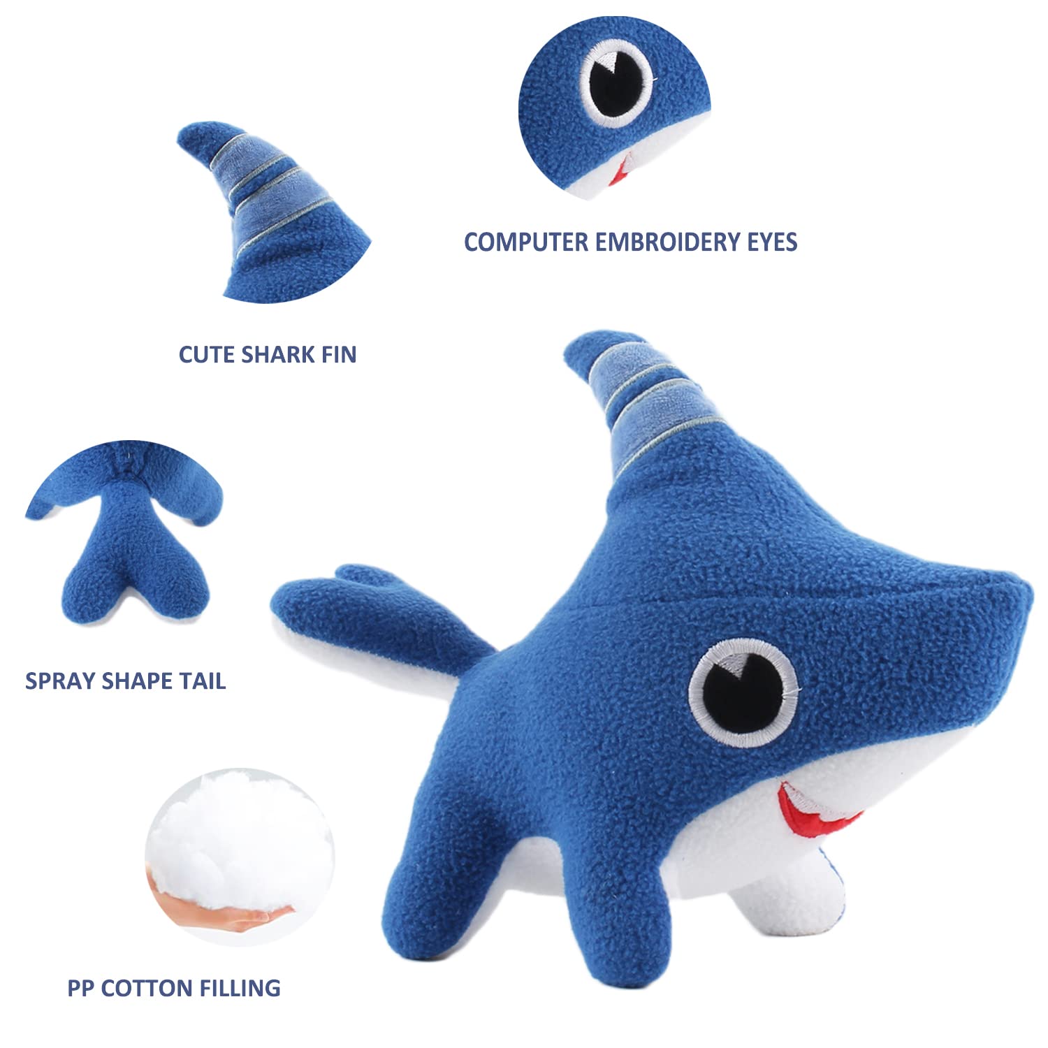 Shark Dog Stuffed Animals Shark 28cm Dog Plush Toy Blue Shark Stuffed Animals Plushies for Baby Boys Girls Kid Birthday Gift ShopOnlyDeal