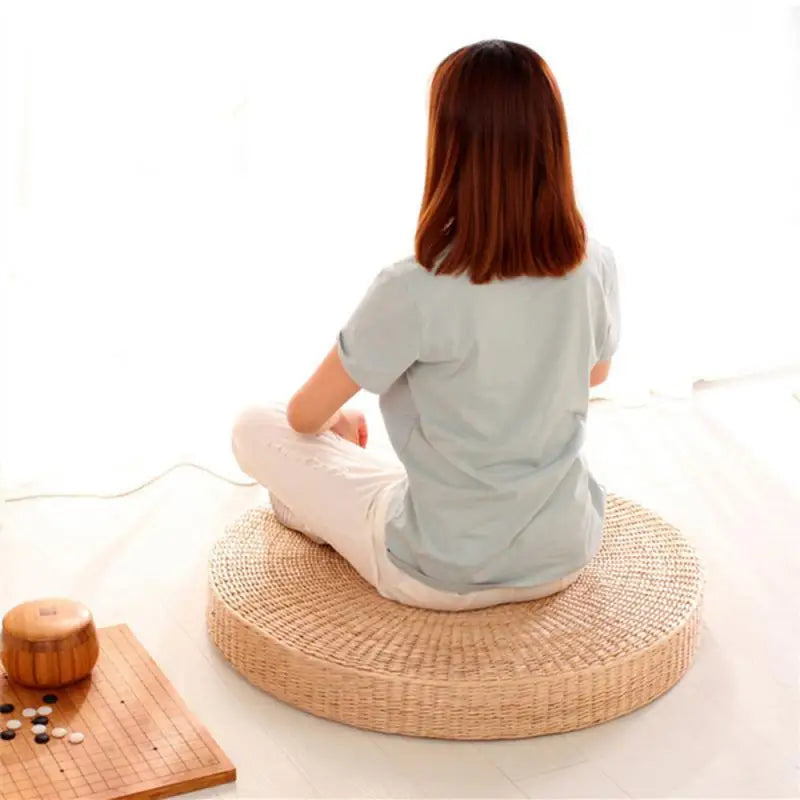 40cm Rattan Tea Ceremony Worship Buddha Pad Meditation Thickening Meditation Pupa Sitting Futon Cushion Tatami Yoga Mat New ShopOnlyDeal