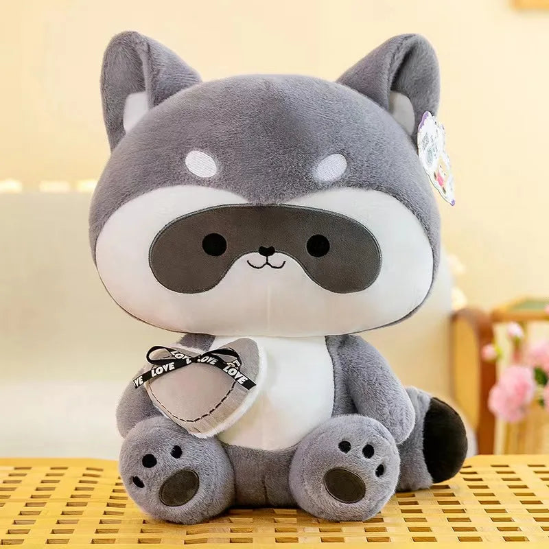 25/30/40cm Stupid and Cute Heart to Heart Raccoon Doll Plush Toy Soft Stuffed Children's Gift ShopOnlyDeal