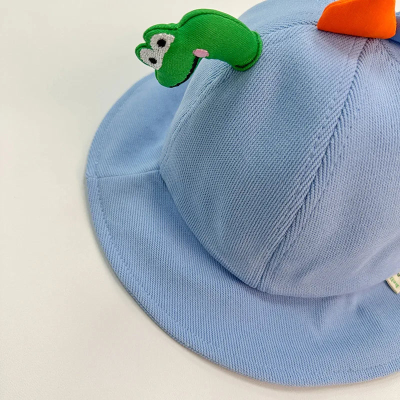 Korean Cute Cartoon Dinosaur Baby Bucket Hat Children Outdoor Beach Sun Hats Boys Girls Cotton Kids Fisherman Cap ShopOnlyDeal