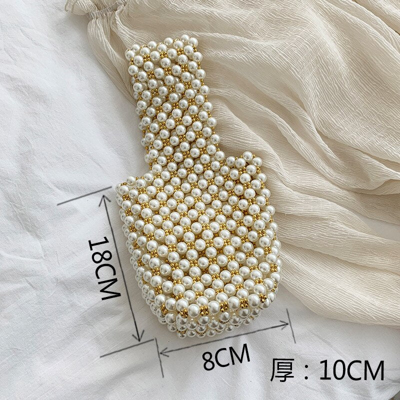 Mini Pearl Bag Handmade Vintage EVA Beaded Fashion Banquet Party Shoulder Bag Female 2019 Wedding Bags Luxury Women's Coin Purse ShopOnlyDeal