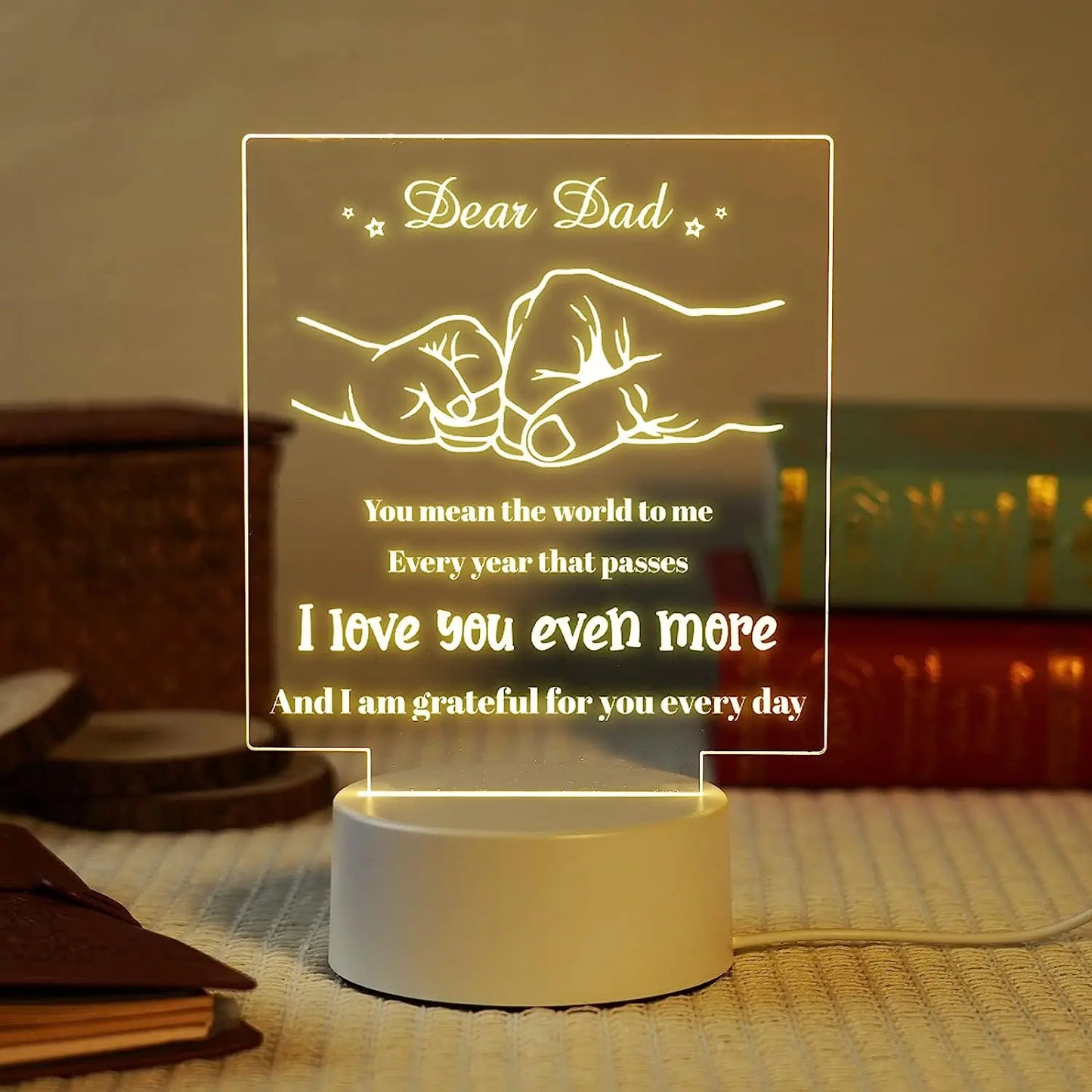 3D Night Lamp Dad Gifts | Acrylic Lamp "To My Dad" Gift from Daughter or Son | Birthday and Christmas Gift for Dad ShopOnlyDeal