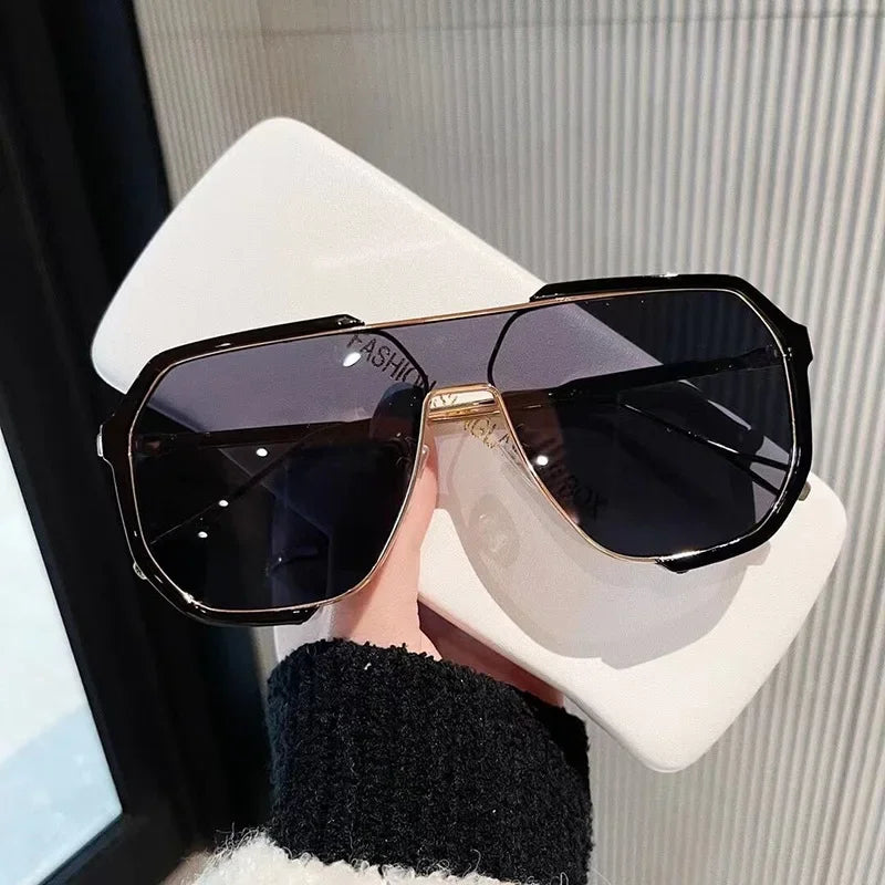 Oversized Sunglasses Women 2024 | New Unique One Piece Fashion Sunglasses for Men | UV400 Punk Glasses | Trending Female Eyewear ShopOnlyDeal