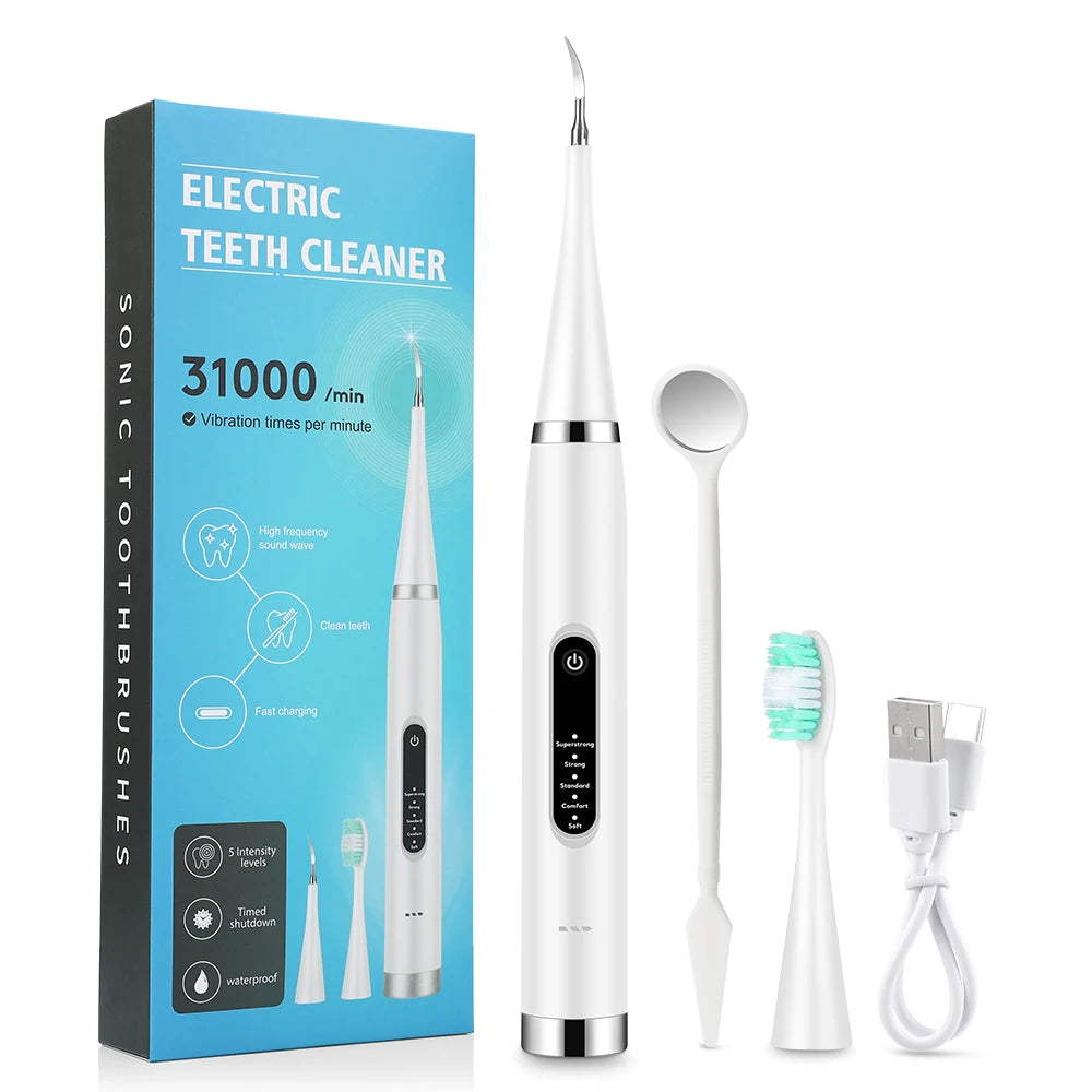 Electric Teeth Whitening Dental Calculus Scaler Plaque Coffee Stain Tartar Removal High Frequency Sonic Toothbrush Teeth Cleaner ShopOnlyDeal