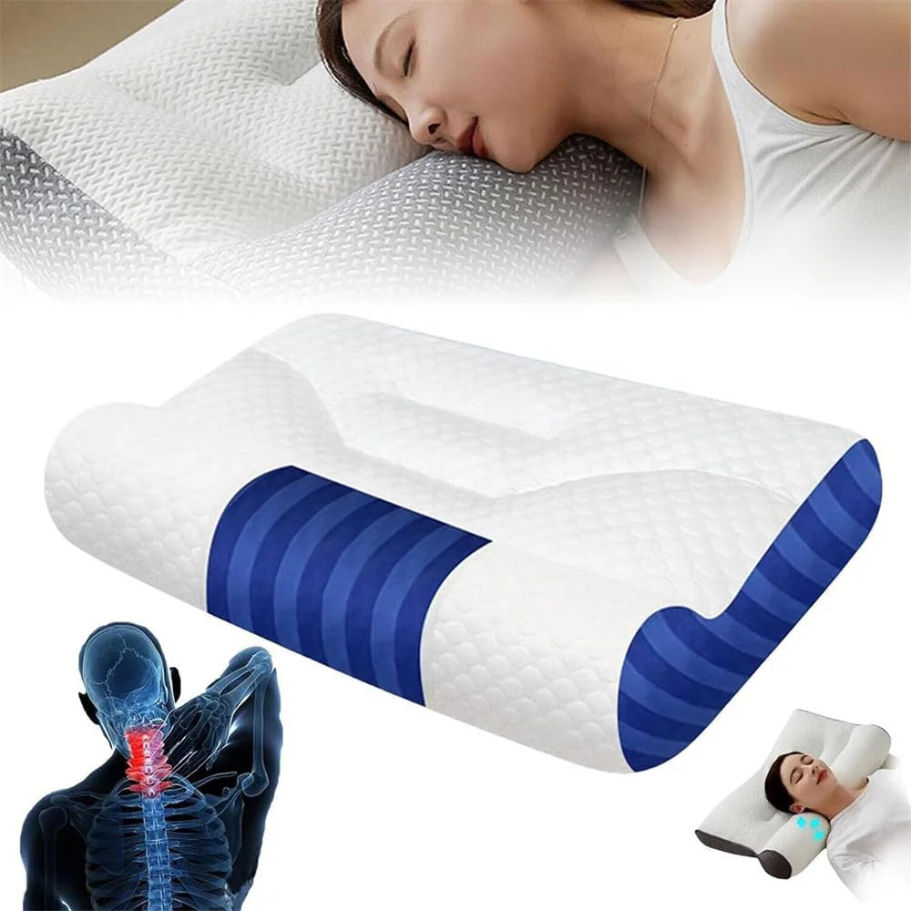 Cervical Memory Foam Pillow, Ergonomic Goose Down Pillow, Sleep Enhancing Cervical Support Comfort Goose Down Pillow, Enhancing ShopOnlyDeal